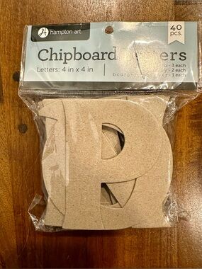 Hampton Art Natural Chipboard Letters - Beige Alphabet Set